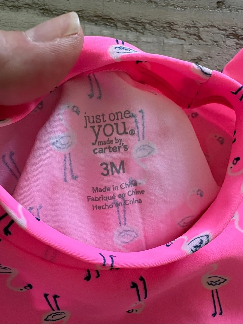 Carter’s Pink Flamingo Rash Guard And Bottoms For Baby Girl 0-3 Months